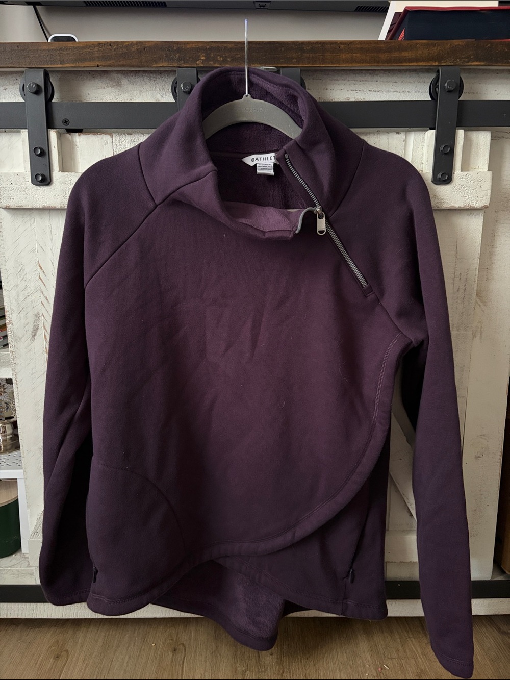 Athleta Plum Asymmetrical Zip Pullover
